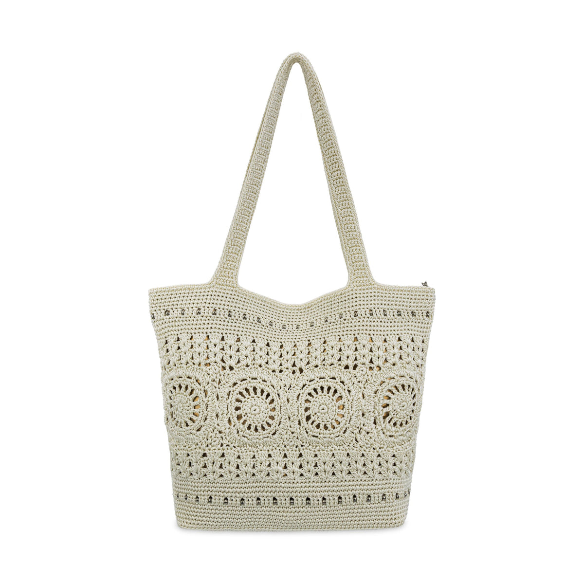 The Sak Sola Carryall Tote - Hand Crochet - Natural Medallion