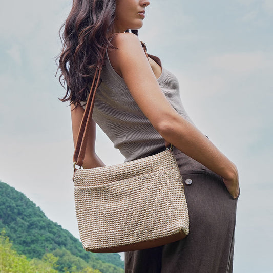 The Sak Melrose Crossbody - Hand Crochet - Bamboo Static