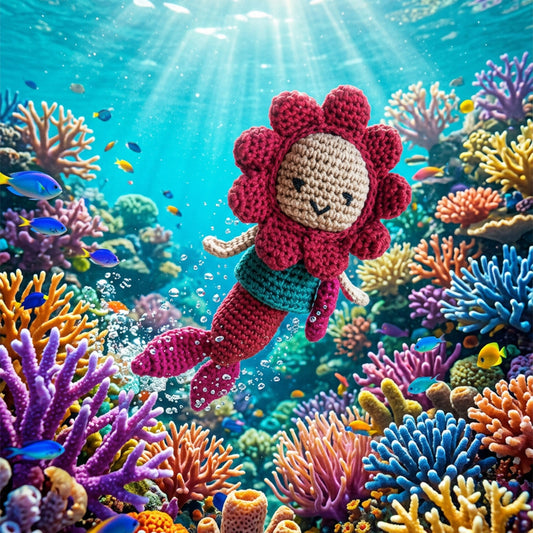 The Sak Sunbudz Sunflower Dangle - Hand Crochet - Pearla