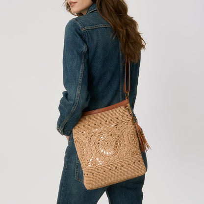The Sak Lucia Crossbody - Hand Crochet - Bamboo Medallion