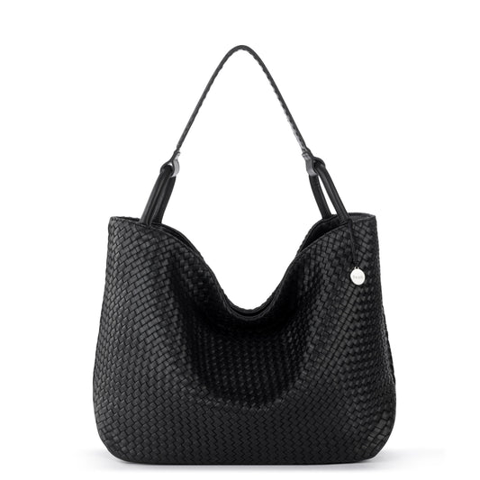 The Sak Los Feliz Large Tote - Leather - Woven Black