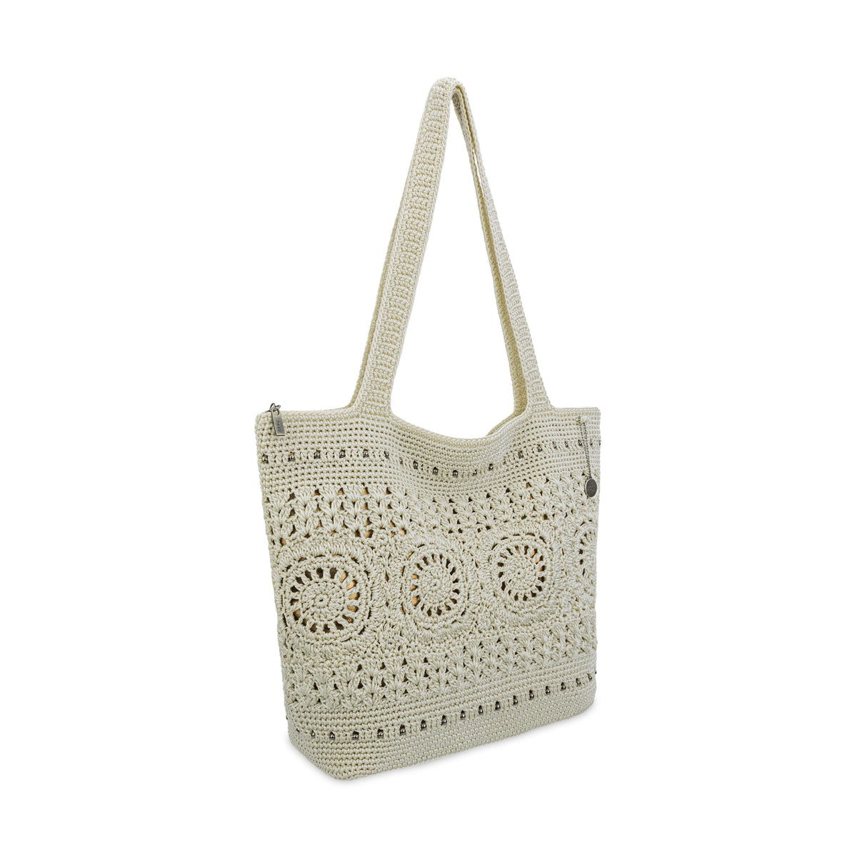 The Sak Sola Carryall Tote - Hand Crochet - Natural Medallion