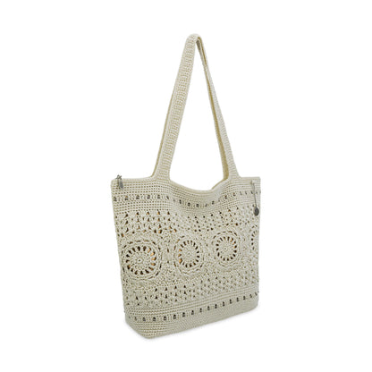 The Sak Sola Carryall Tote - Hand Crochet - Natural Medallion