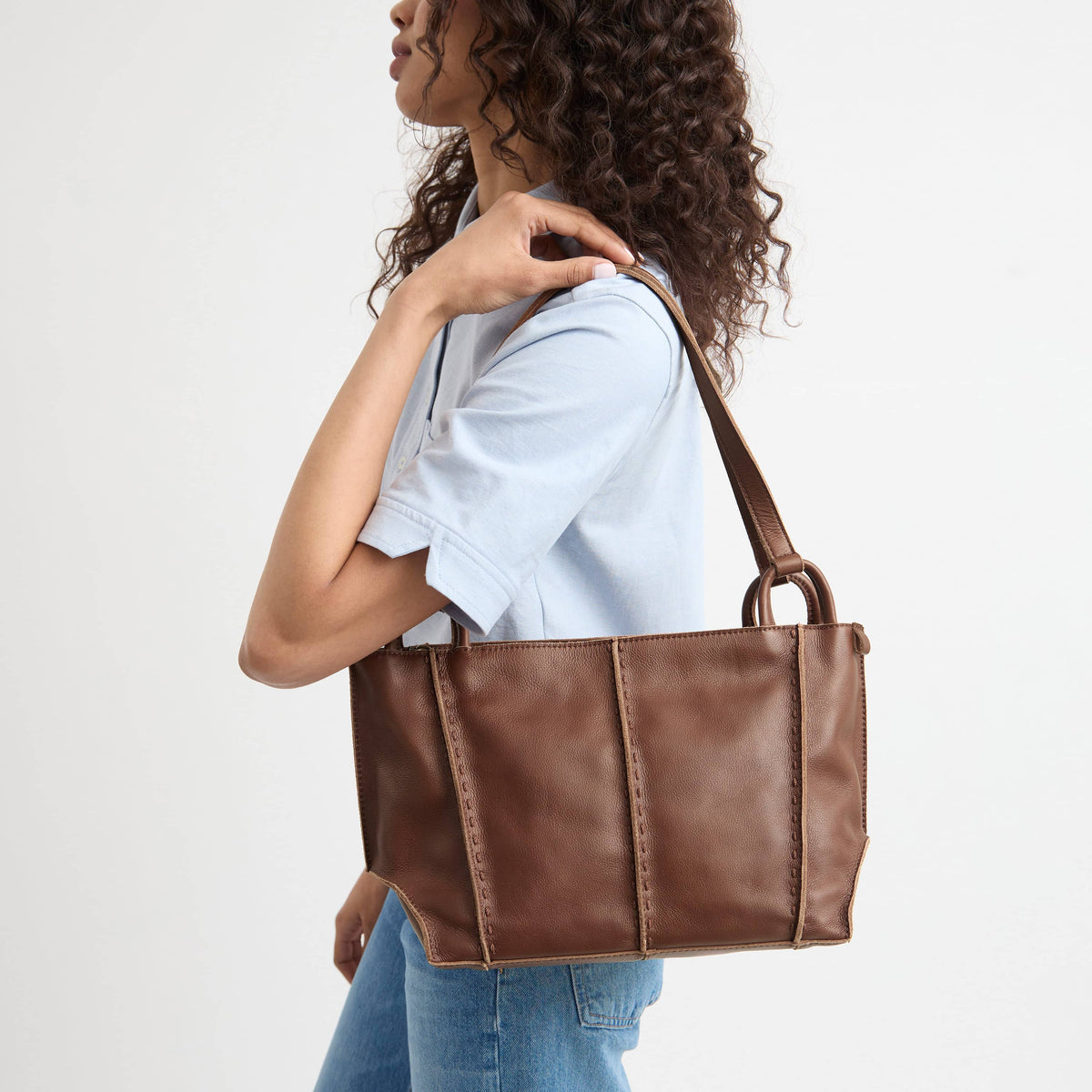 The Sak Los Feliz Shoulder Satchel - Leather - Whiskey