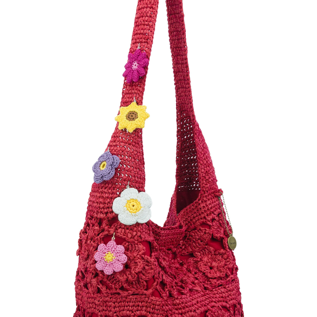 The Sak 120 Hobo - Hand Crochet - Scarlet Tonal Flower