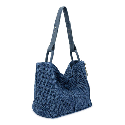 The Sak Los Feliz Medium Tote - Hand Crochet - Denim Tonal Straw