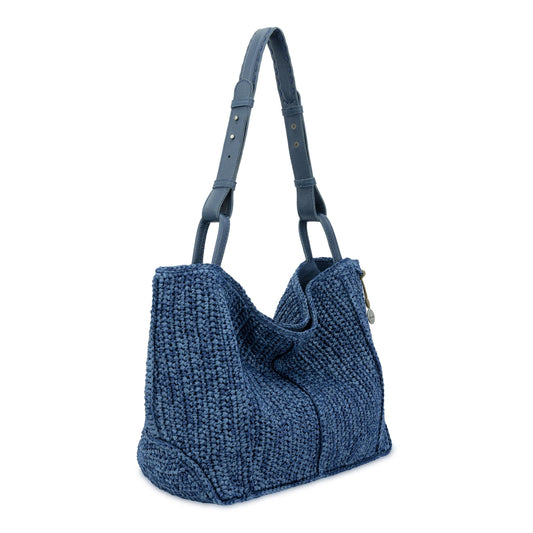 The Sak Los Feliz Medium Tote - Hand Crochet - Denim Tonal Straw
