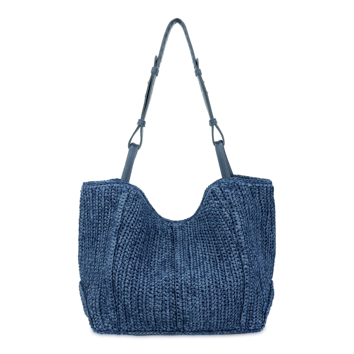 The Sak Los Feliz Medium Tote - Hand Crochet - Denim Tonal Straw