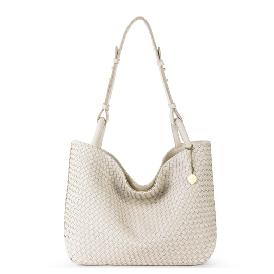 The Sak Los Feliz Medium Tote - Leather - Stone Woven