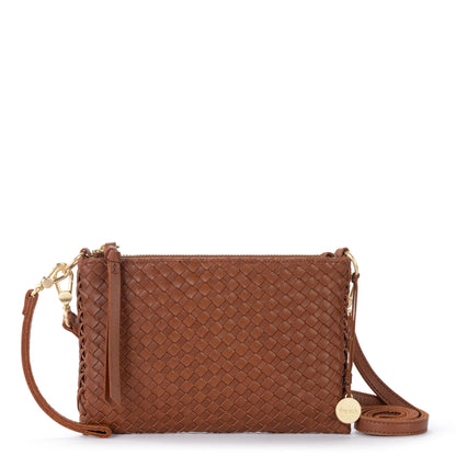 The Sak Vita Convertible Wristlet - Leather - Cognac Woven