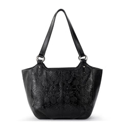 Leather - Black Floral Embossed