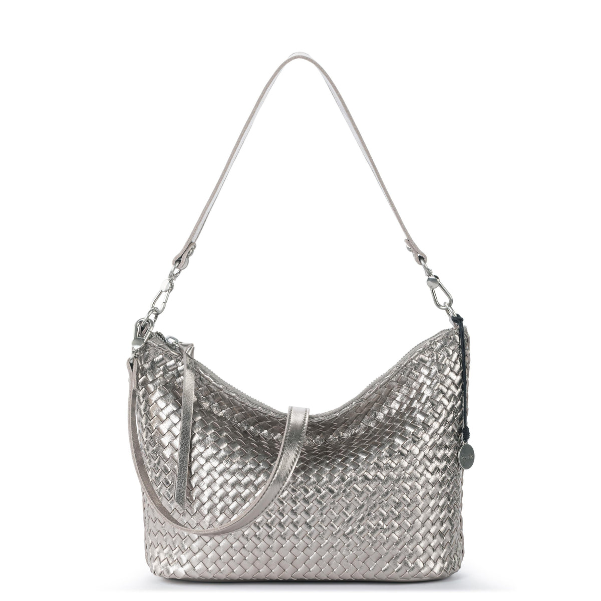 The Sak Juniper Small Hobo - Leather - Pyrite Woven