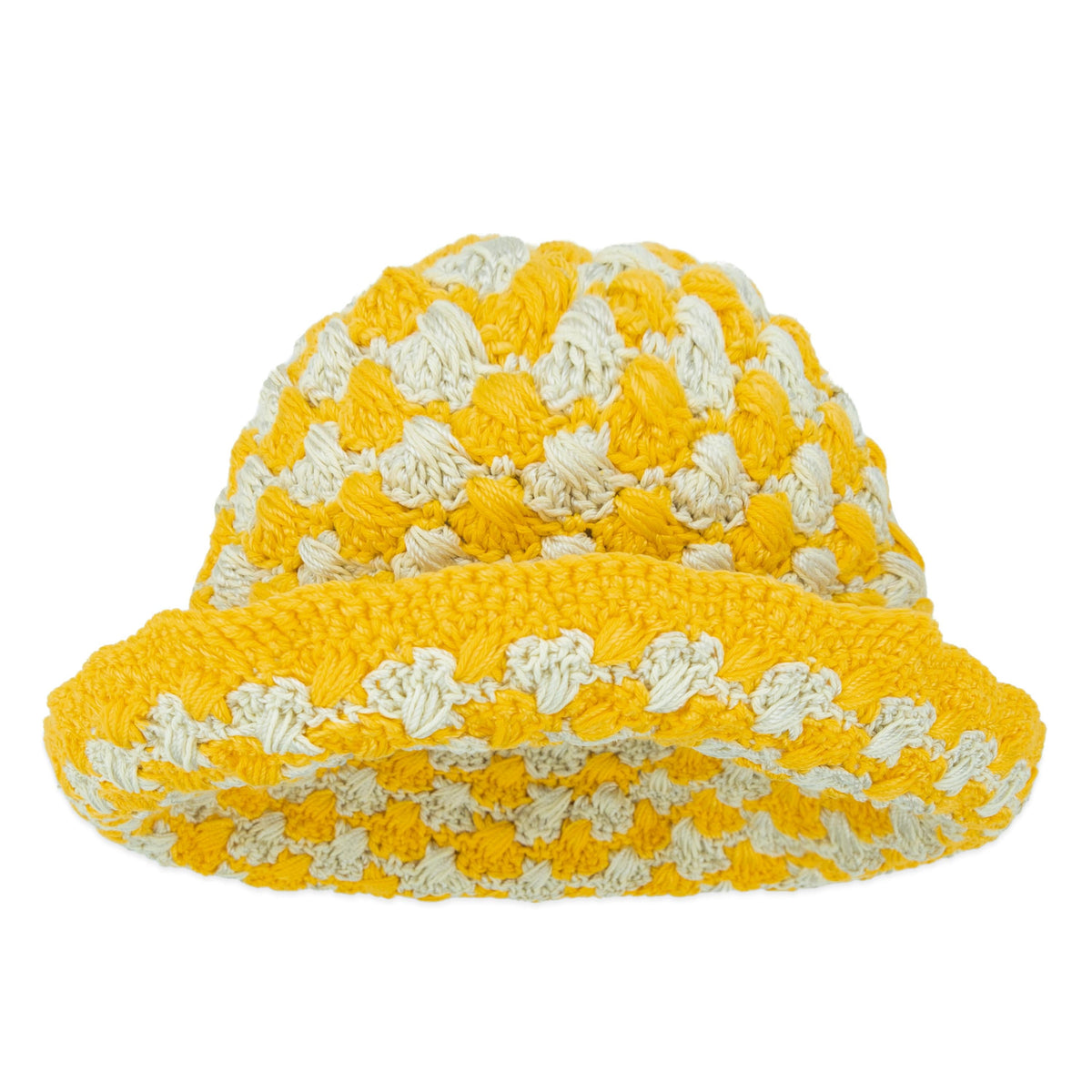 The Sak Lanie Bucket Hat - Hand Crochet - Lemon Drop Shell